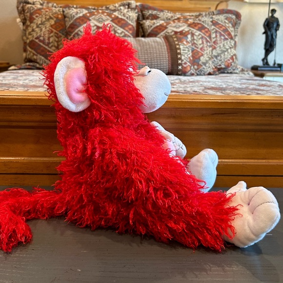Valentine’s Day Red Fuzzy Monkey Stuffed Animal - Picture 3 of 9